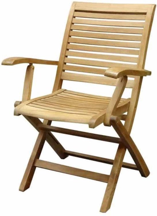 Arona dining tuinstoel inklapbaar met armleuning teak