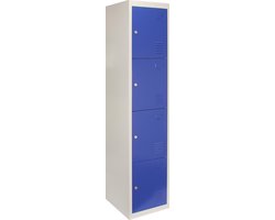 Metal Storage Lockers - Four Doors, Flatpacked, Blue