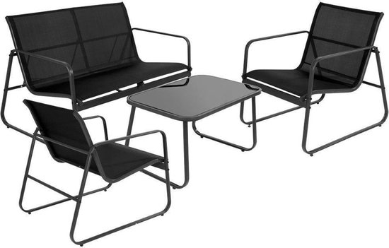 Nampook Tuin meubelset 4dlg / loungeset - zwart