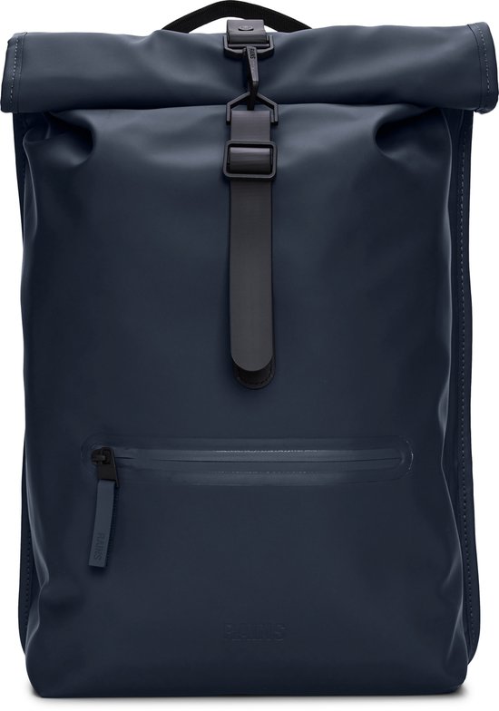 Rains Rolltop Backpack W3 Unisex Rugzak - Navy - 13 Liter