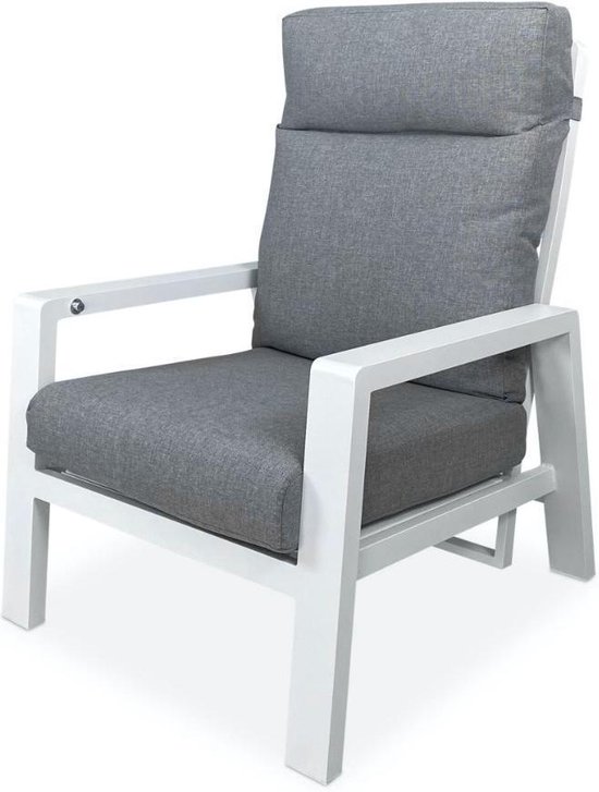 PAZOON - Como Lounge - Verstelbare tuinstoel - Wit - inclusief kussen