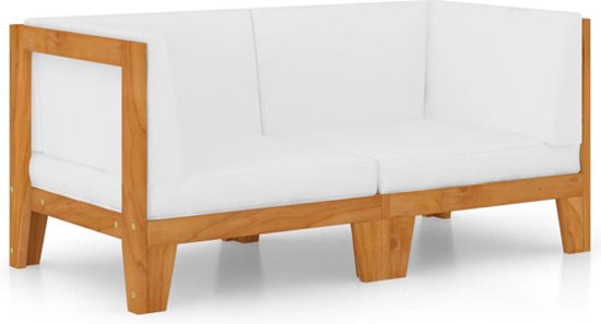 vidaXL-Tweezitsbank-met-crèmewitte-kussens-massief-acaciahout