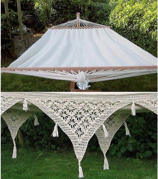 Hangmat Gaya Deco deluxe XL met spreidstok | 250x150 cm. (zonder standaard of voet of houten onderstel >> alleen de hangmat)