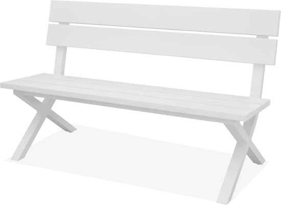 Tuinbank Crossway alu L160 cm wit mat