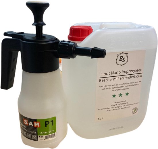 Hout nano coating 5L + gratis drukpomp bescherming voor uw hout - Hout impregneermiddel - Hout nano impregnering - hout bescherming