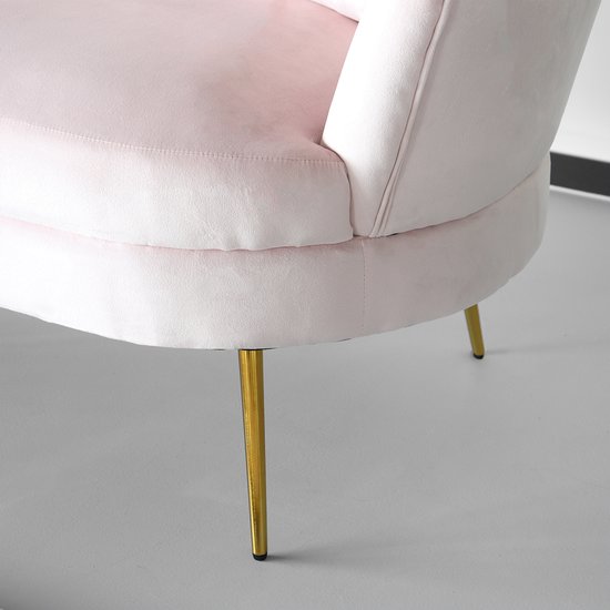 Zitbank Belle 2 zits velvet roze bankstel 140cm stof incl. 2 kussens bank