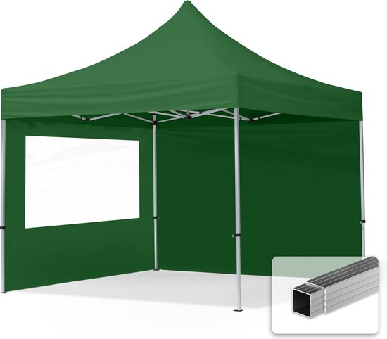 Vouwpaviljoen, vouwtent, 3x3m - 2 zijdelen 32mm ALU, paviljoen, partytent, groen