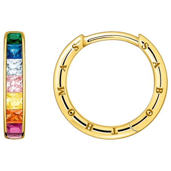 Thomas Sabo Damen-Oorringen 925er Silber Glasstein One Size Gold 32022504