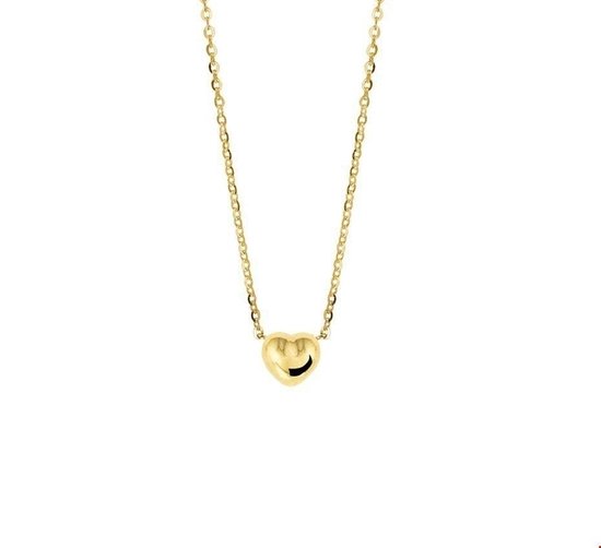 The Jewelry Collection Ketting Hart 1,0 mm 38 - 40 cm - Geelgoud