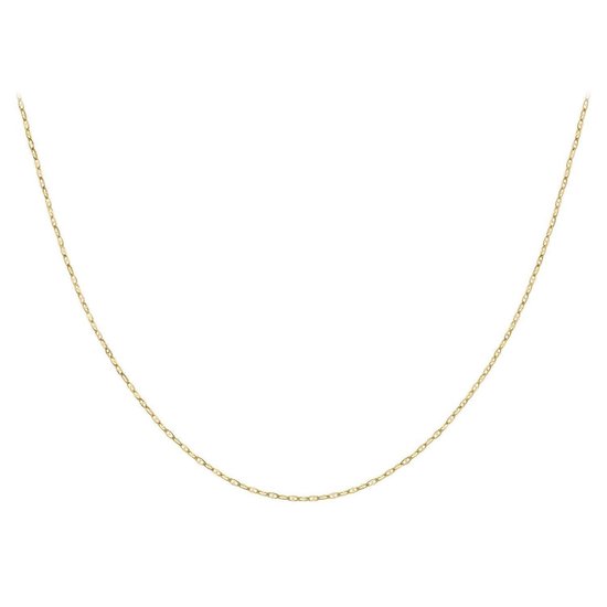 Lucardi Dames Ketting - 9 karaat - Ketting - Cadeau - 51 cm - Geelgoud