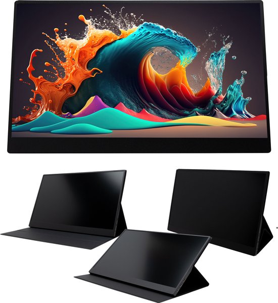 Pora&Co - IPS Portable Game Monitor - Beeldscherm 15.6 Inch - HDMI & USB-C - Full HD - Computerscherm - Draagbare Monitor