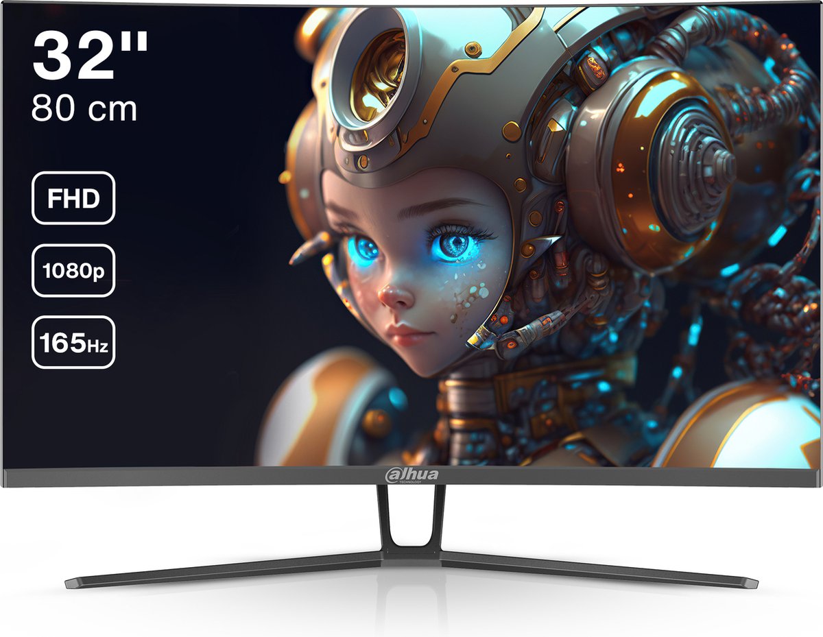 Dahua LM32-E230C - Curved Full HD VA Gaming Monitor - 32 inch - 165hz - 1ms - Inclusief DisplayPort kabel
