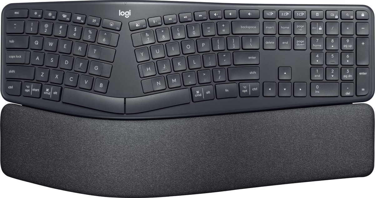 Logitech ERGO K860 Split Keyboard for Business - Toetsenbord - draadloos - Bluetooth LE - QWERTY - VS internationaal - grafiet