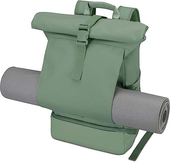 Rugzak Dames & Heren - Allen Large - Rolltop Backpack Women & Men met Laptopvak voor Travel Handbagage Universiteit - Laptop Rucksack - Waterafstotend
