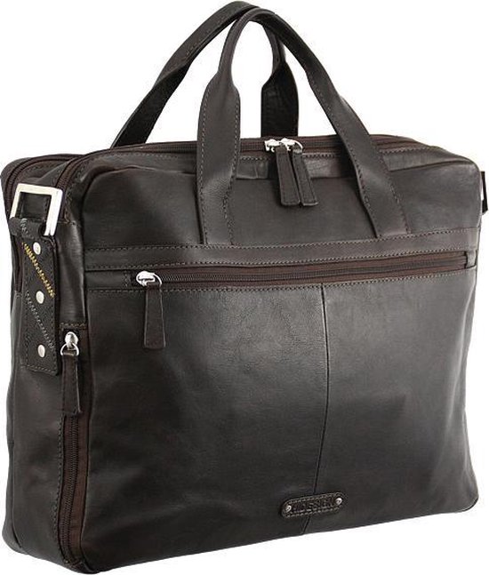 Hidesign lederen aktetas/laptoptas 'Tarak' bruin