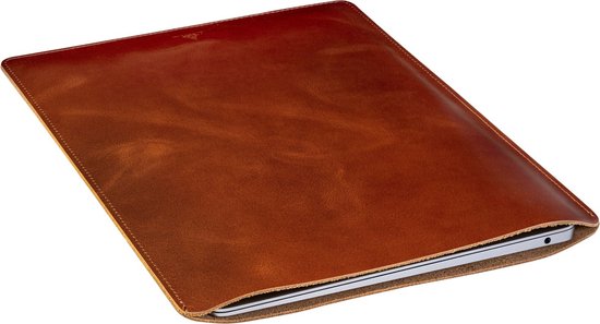 Alberenz® Laptophoes Echt Leer Cognac - Laptop Sleeve Apple Macbook Pro 13 inch 2016 - 2021 - Leren Laptop hoes - Laptop Case - 100% Leder - 5 jaar garantie