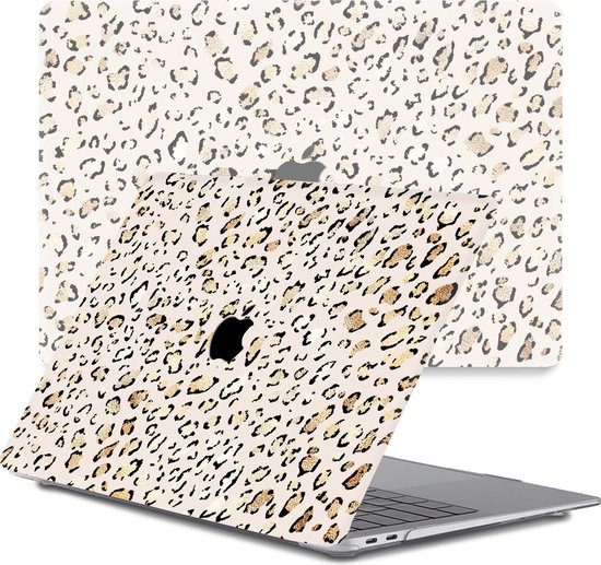 Lunso - cover hoes - MacBook Air 13 inch (2020) - Leopard Rose Gold - Vereist model