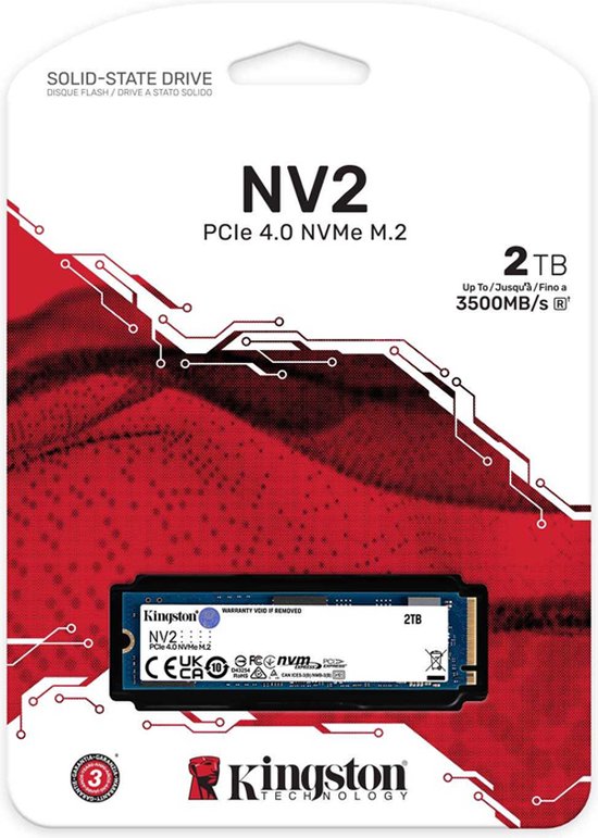 Kingston (NV2 PCIe 4.0 NVMe SSD) - 2000GB - Gen 4x7