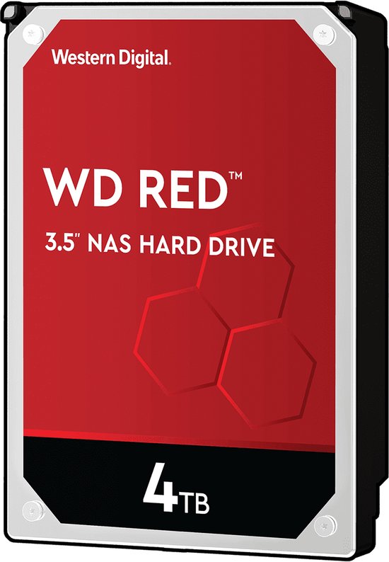 WD Red NAS Hard Drive WD40EFAX - Vaste schijf - 4 TB - intern - 3.5 - SATA 6Gb/s - 5400 tpm -buffer: 256 MB