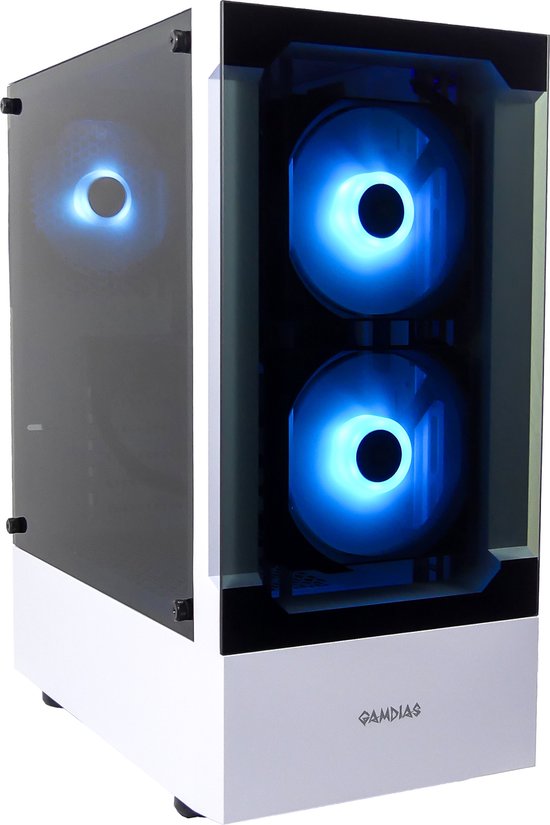 AMD Ryzen 5 6-Core RGB Game PC WHITE - RTX 3060 12GB - 32GB 3200 RAM - 1TB M2.0 NVME SSD - WIFI - Win11 PRO - Gamdias Talos E3 Wit