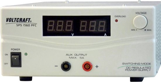 VOLTCRAFT SPS 1560 PFC Labvoeding, regelbaar 1 - 15 V/DC 6 - 60 A 900 W Remote Aantal uitgangen: 2 x