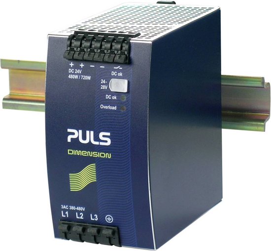 PULS DIMENSION DIN-rail netvoeding 24 V/DC 20 A 480 W Aantal uitgangen: 1 x Inhoud: 1 stuk(s)
