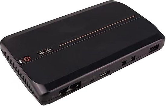 Mini UPS Batterij Backup - Noodstroomvoorziening voor Router, Modem & Beveiligingscamera - Ingebouwde 10000mAh Powerbank - USB 5V, DC 9V/12V & Gigabit POE 24V/48V Uitgangen - Onderbrekingsvrije Voeding - Betrouwbare Stroomback-up - Netwerkbehoud