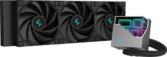 DeepCool LT720 360mm ARGB Water Cooler, 3x FK120 120mm PWM High Performance Fan, sockets: Intel: LGA2066/2011-v3/2011/1700/1200/1151/1150/1155 AMD: sTRX4/sTR4/AM5/AM4