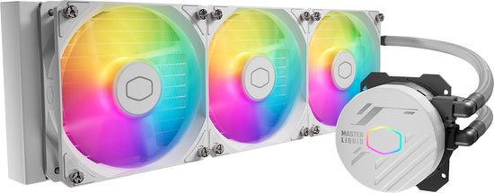 Cooler Master MasterLiquid 360L Core ARGB waterkoeler - Wit - 3 x 120 mm RGB fans, 360 mm radiator, Intel: LGA1700 / 1200 / 115X / 2066 /2011-3 AMD: AM5 / AM4 / AM3(+) / AM2(+)