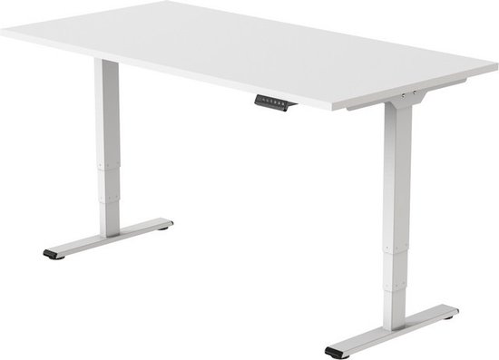 Office Hero® Cosmic Elektrisch - Zit sta bureau in hoogte verstelbaar wit frame - Game bureau - Computertafel - Werktafel - 140x80 - Wit