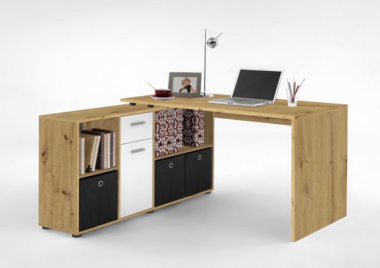FMD - Bureau - 136 cm - Wit
