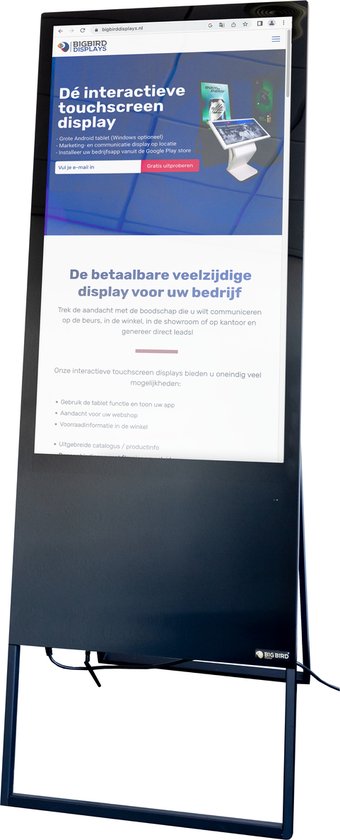 BigBird Mobiele Display - Touchscreen - 43 inch LCD Scherm - Beursscherm - Presentatiedisplay - Displayzuil - Digitaal informatiescherm - Informatiezuil touchscreen