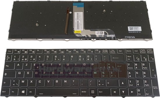 RGB backlit keyboard geschikt voor Clevo N970TC (BE Azerty)