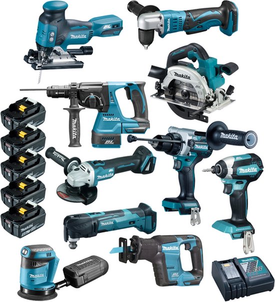 Makita DLX1036TJ1 Accu Combiset 10-delig 18V 5.0Ah in Mbox