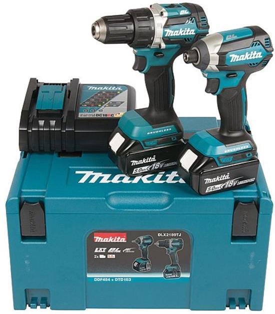 Makita DLX2189TJ Combiset - Accuboormachine DDF484 en Slagschroevendraaier DTD153 - 18V