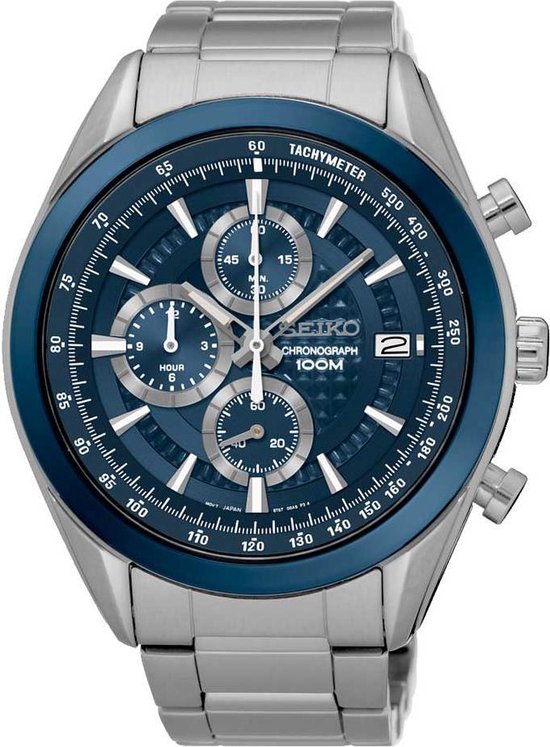 Seiko Chronograph SSB177P1 Heren Horloge - 45 mm