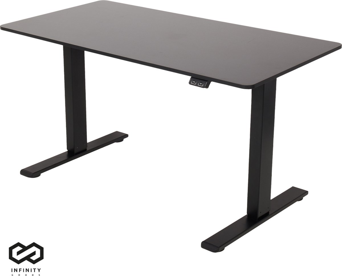 Infinity Goods Zit Sta Bureau - Elektrisch Verstelbaar In Hoogte - 140 x 60 CM - Zwart