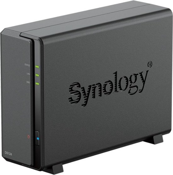 Synology DiskStation DS124, NAS, Desktop, Realtek, RTD1619B, Zwart