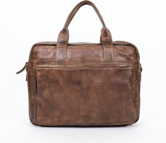 Bear Design Hugo Leren Laptoptas - 14 inch - Bruin