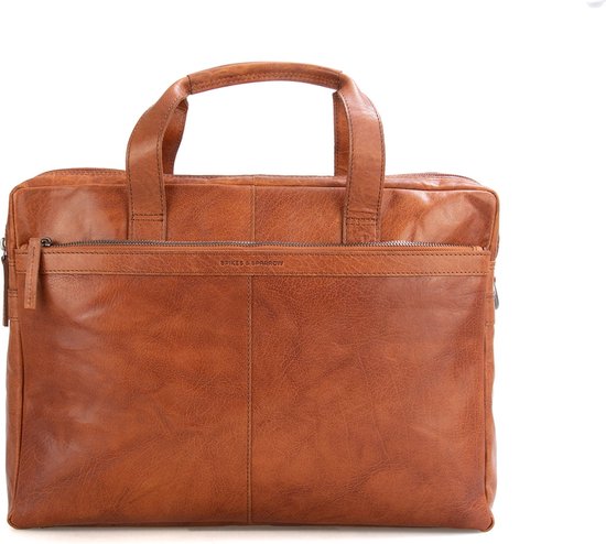 Spikes & Sparrow Laptoptas / Werktas / Aktetas - 16.4 inch - Leer - Colorado - Cognac