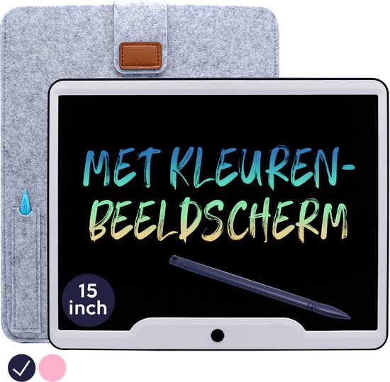 LCD Tekentablet Kinderen "Blauw" 15 inch Kleurenscherm - Sinterklaas - Cadeautjes - Jongens - Sinterklaas - Kinderen - Kerst - Kerstcadeau - Sint - Tekenbord - Teken Tablet - Tekentablets - Kleuter - Speelgoed Jongens - Kids Tablet - Ewriter