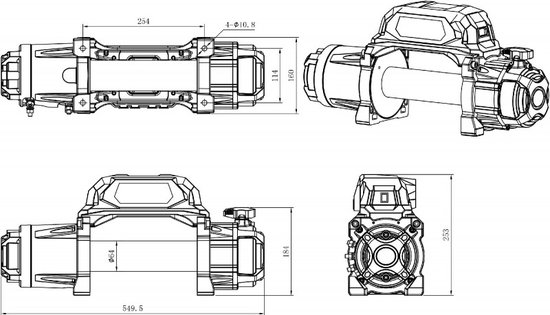 Lier 12V 5443kg 26m kabel staal draadloze afstandsbediening MW-Tools SEL550012