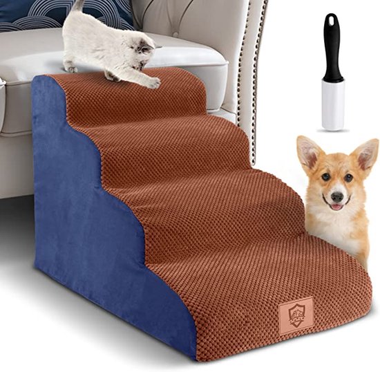 huisdiertrap - Hondentrap / huisdierladder / katten, hondenhelling, bank, Loopplank 4 Steps,