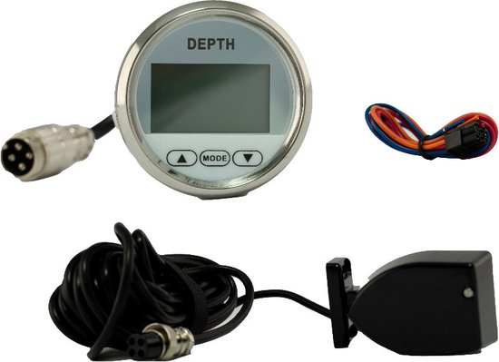 Hollex witte Dieptemeter 9-32V Ø59mm inclusief Spiegeltransducer