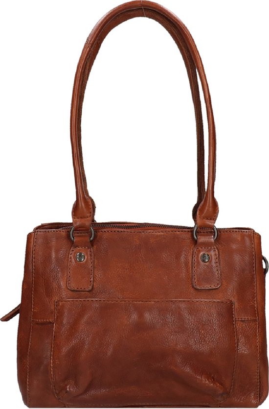 Bear Design Rita Leren Schoudertas - Cognac