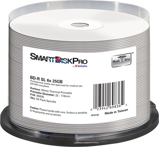 SmartDisk Pro BD-R 25GB 6x Spindel (50x) Wit