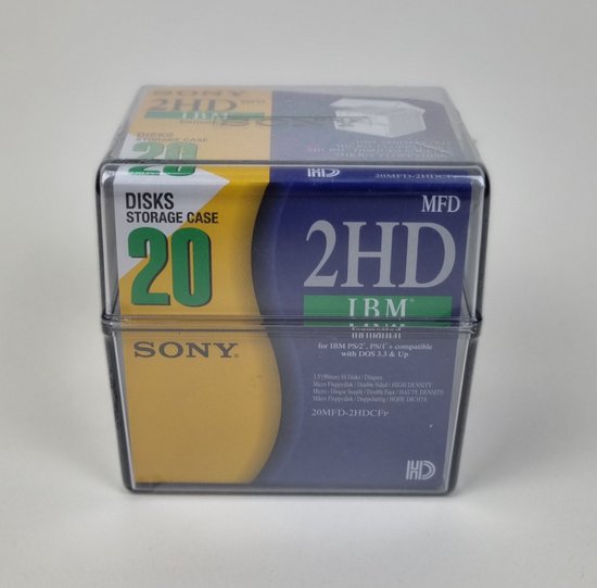 Sony 2HD 3,5 inch Diskettes in bewaardoos Double sided / High density
