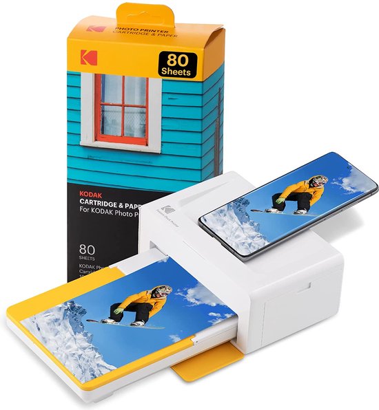 Kodak Dock Plus Instant Photo Printer white | inclusief 80 stuks fotopapier