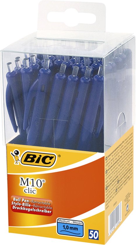 Balpen Bic M10 Tubo 50 blauw medium - 500 stuks