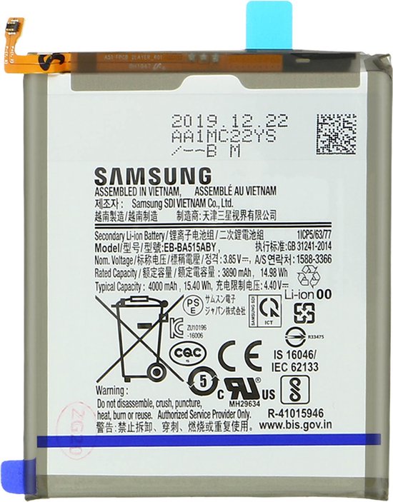 Interne Samsung Galaxy A51 batterij 4000mAh Original EB-BA515ABY Noir